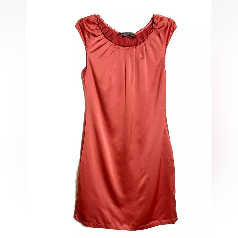 To the Max BCBG Satin Terracotta Y2K Mini Dress